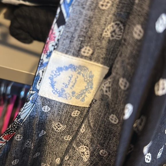 Blue Rain black/pink print short sleeve tie back belted romper size S - Picture 2 of 3